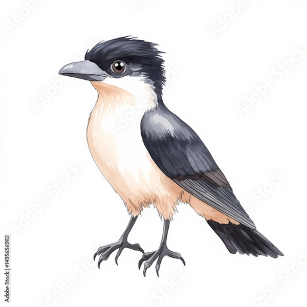 Fototapeta A detailed illustration showcasing a vibrant bird in a natural setting.
