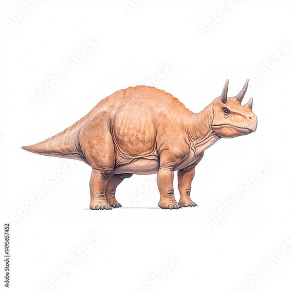Fototapeta Explore a detailed 3D model of a dinosaur in its natural habitat.