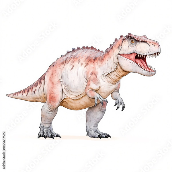 Fototapeta Explore a thrilling digital art of a T. Rex in its natural habitat.