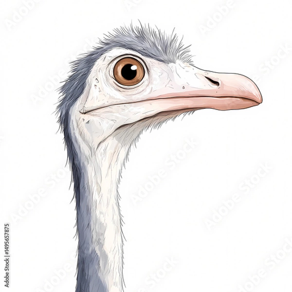 Fototapeta Discover the fascinating details of an ostrich in its natural habitat.
