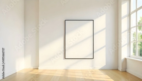 Obraz empty room with window and curtains
