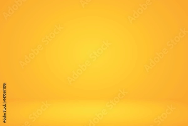 Obraz Yellow background abstract with Gradient in empty room studio, Yellow empty room studio gradient used for background. Eps10
