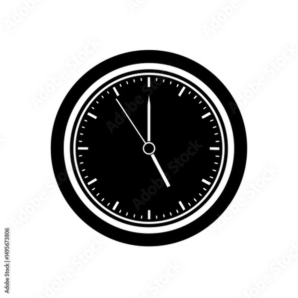 Fototapeta wall clock with classic round face   time or routi 