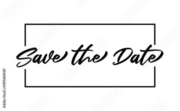Obraz Save the date design for banner invitation card. Calligraphic cursive text.