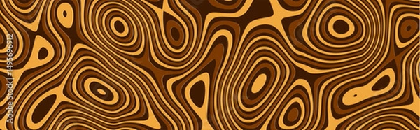 Fototapeta Wave caramel background with peanut chocolate swirl pattern. Vector sauce butter cream with abstract splash drip. Fudge creamy wavy drizzle with Liquid syrup coffee twirl like brown marble candy.