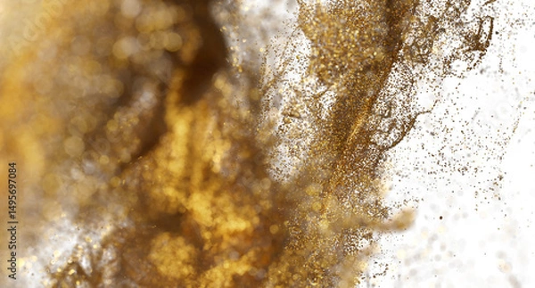 Fototapeta Golden Glitter Explosion: Abstract Background Texture