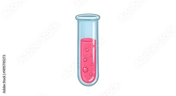 Obraz Isolated glass test tubes with pink liquid for science and medical research