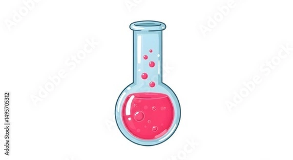 Obraz Isolated medical glass test tubes with pink liquid 