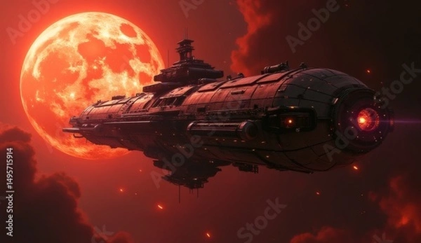 Obraz Spaceship Travelling Near the Snun