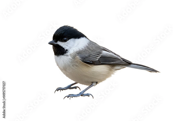 Fototapeta black-capped chickadee isolated