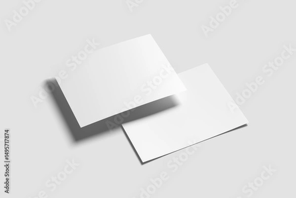 Obraz Blank US Letter Paper Mockups High Angle View