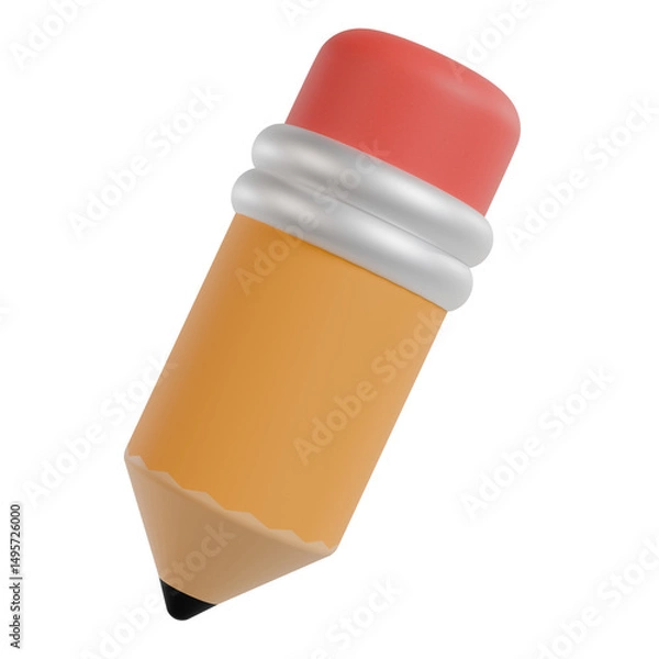 Fototapeta 3D Pencil with Eraser Tip