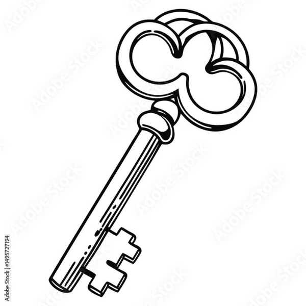 Fototapeta style key icon on white background