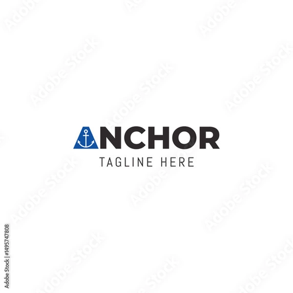 Fototapeta Anchor logo icon design template. Simple anchor logo.