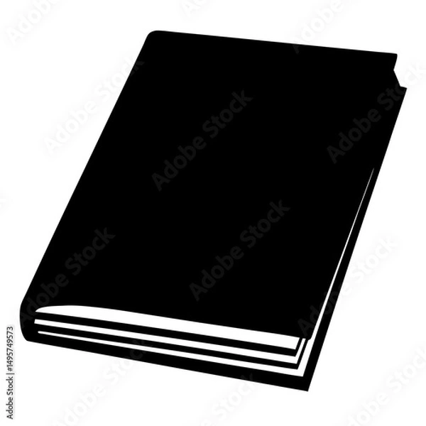 Fototapeta Simple black book silhouette with several pages showing a learning concept