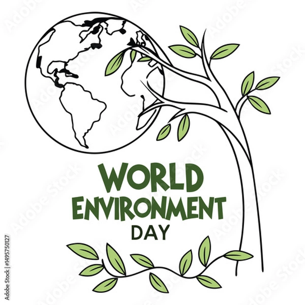 Obraz World Environment Day on white background