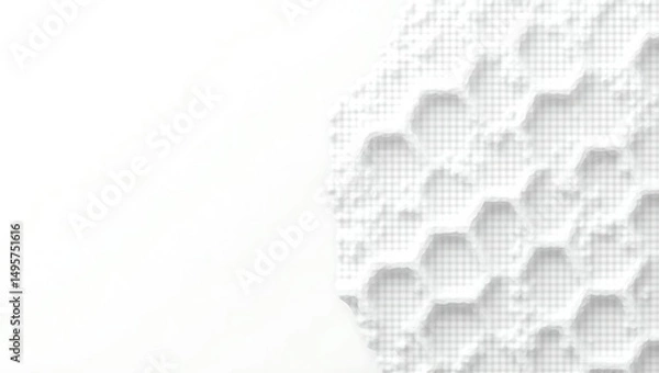 Fototapeta Monochrome honeycomb pattern with subtle details, offering a modern background