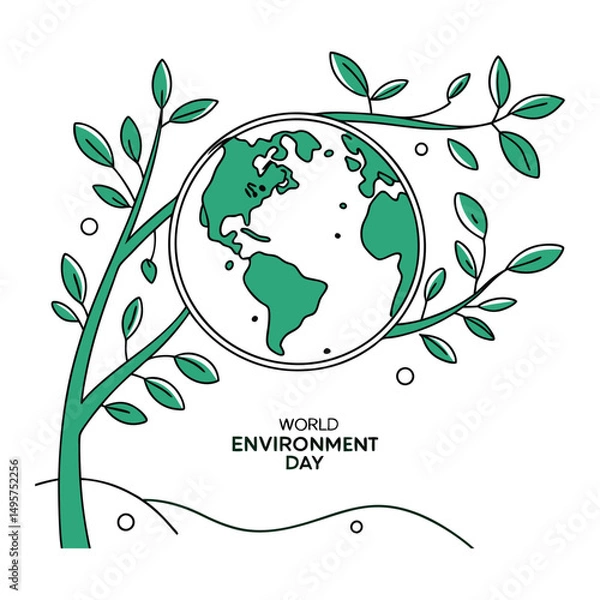 Obraz World Environment Day on white background