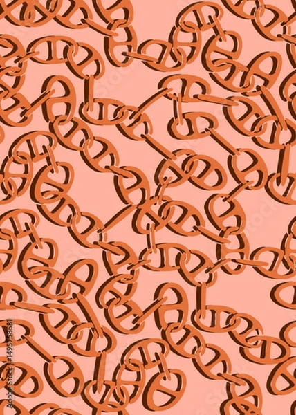 Fototapeta Abstract Hand Drawing Geometric Chains Seamless Vector Pattern Isolated Background