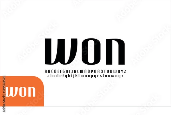 Fototapeta Tall Modern Display Font with Stylish Bold Letters for Branding and Editorial Design
