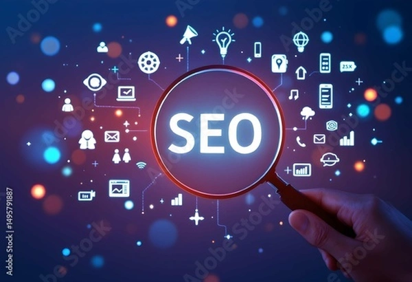 Obraz SEO Optimization Digital Marketing Strategy Concept