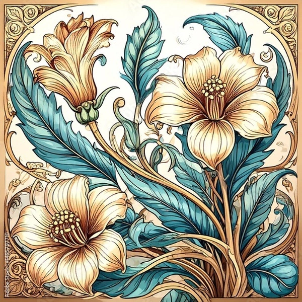 Obraz Pentzia incana in art nouveau movement
