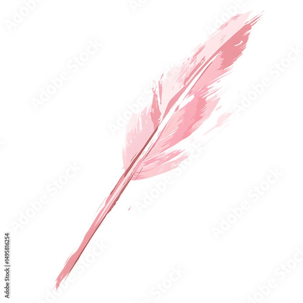Fototapeta Artistic Arrow with Dynamic Brush Strokes in Soft Pink Isolated on Transparent Background
