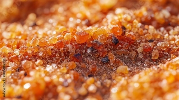 Fototapeta A macro shot of desert sand grains, showing individual tiny particles in detail.