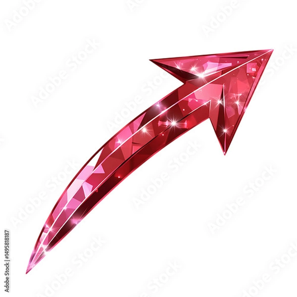 Obraz Modern Arrow with Dynamic Glossy Vectors in Rich Ru Isolated on Transparent Background