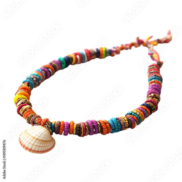 Obraz Artistic Anklet with Asymmetrical Pattern Isolated on Transparent Background