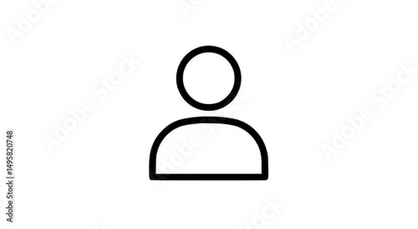 Obraz Simple Person Icon User Profile Symbol Avatar Image Outline Vector