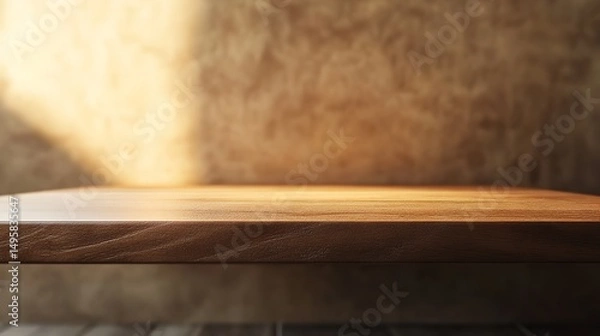 Fototapeta Close Up Shiny Wood Floor Texture with Fine Grain Pattern in Warm Brown Tones Creating a Polished Rustic Interior Background for product display