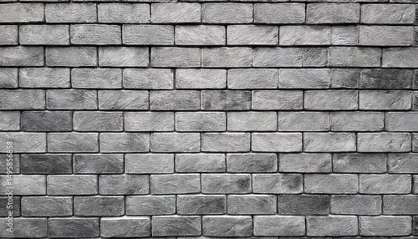 Fototapeta grey brick wall background close up gray stone tile block background with horizontal texture of gray brick gray brick surface
