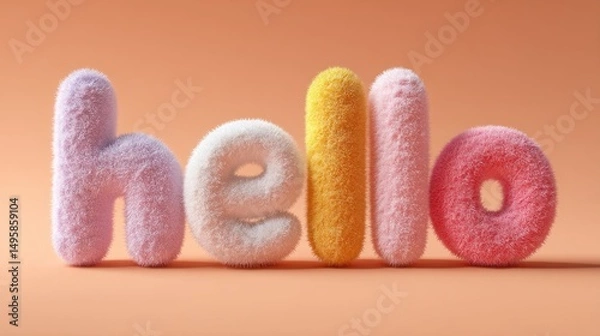 Fototapeta Fluffy hello greeting