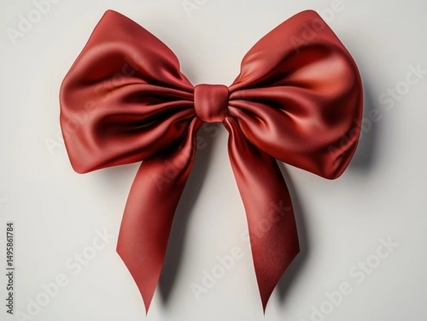 Fototapeta Elegant Red Satin Bow for Gift Wrapping and Decoration