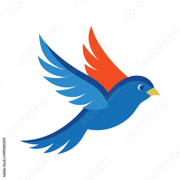 Obraz Flying Finch Vector Logo or Web Icon Template