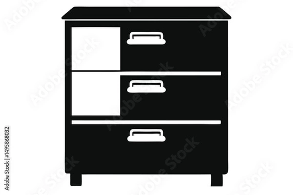 Obraz wooden cabinet with drawers