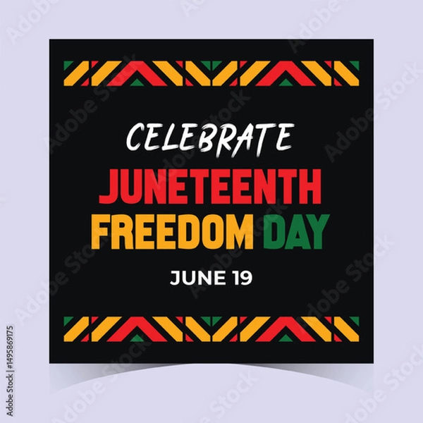 Fototapeta Proud to Celebrate Juneteenth Design Banner Background