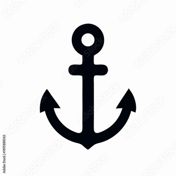 Fototapeta Simple Black Anchor Icon Graphic Design
