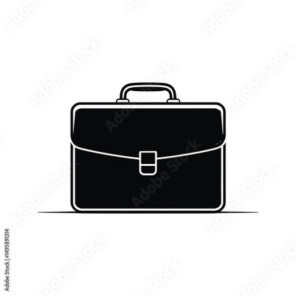 Obraz black briefcase silhouette