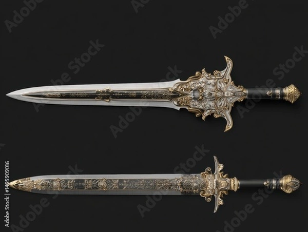 Fototapeta 3D model of the sword fantasy design