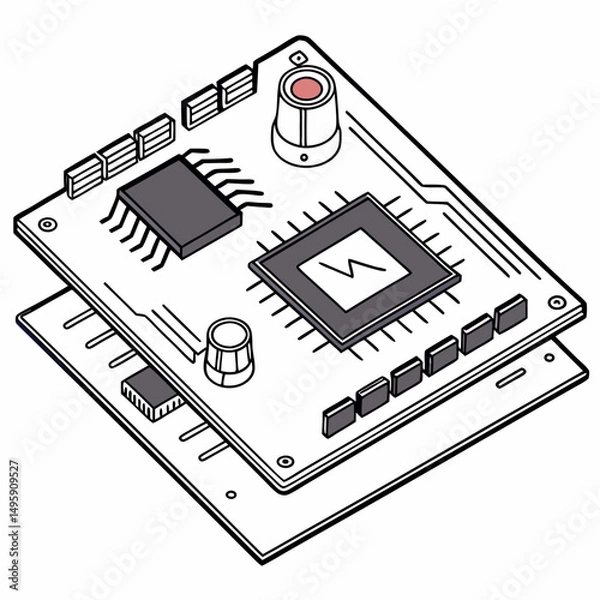 Obraz Circuit board technology computer hardware electronic components microchip integrated circuit