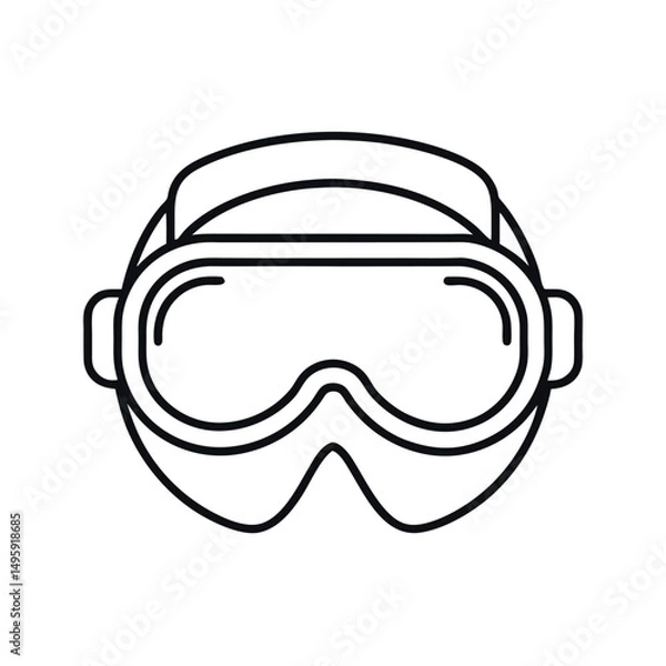 Obraz Diving Goggles Outline Vector Sketch
