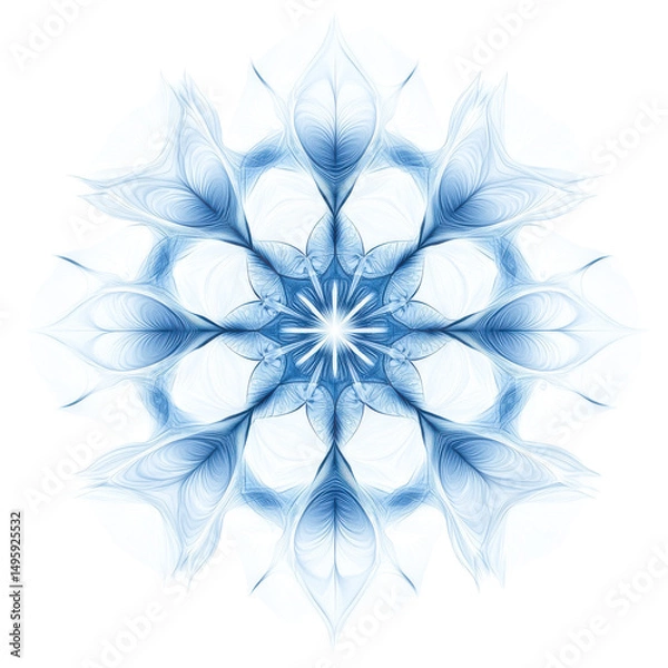 Obraz Intricate Blue Floral Mandala Design with Delicate Patterns and Symmetry for Artistic Inspiration on transparent background