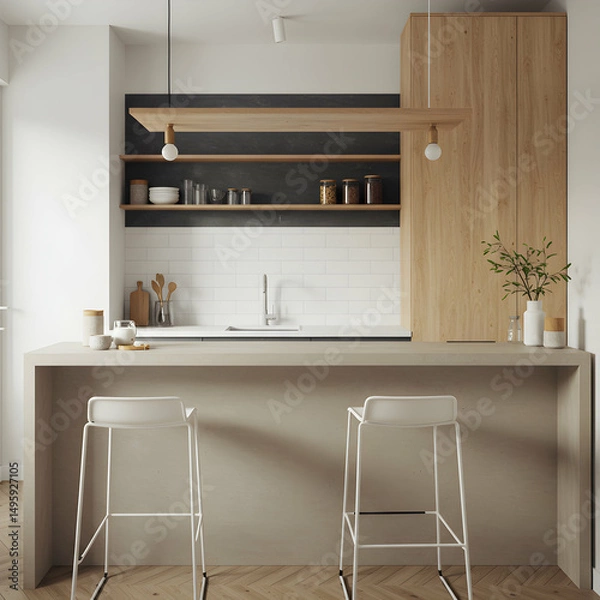 Fototapeta Modern Minimalist Kitchen Design