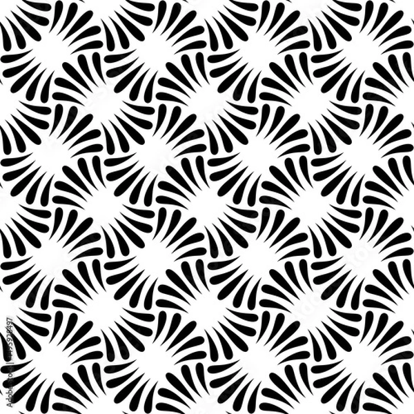 Fototapeta Vector seamless texture. Black and white abstract pattern.