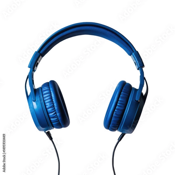 Obraz Stylish Blue Headphones for Immersive Listening Experience and Music Enjoyment on transparent background