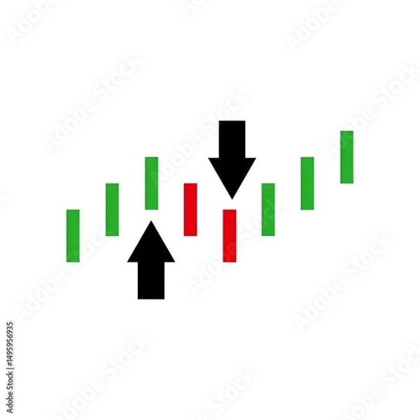 Fototapeta green and red arrow