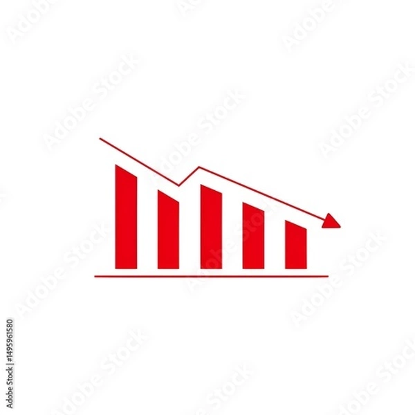 Fototapeta business graph with red arrow