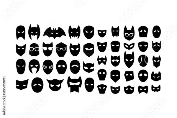 Fototapeta mask icon set vector 